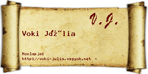 Voki Júlia névjegykártya